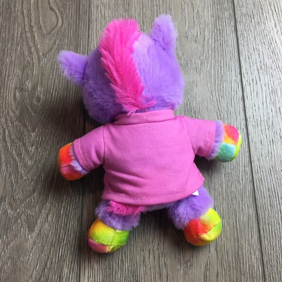 Build a Bear buddies unicorn plush purple rainbow small friend heart tshirt 8" - Picture 4 of 5